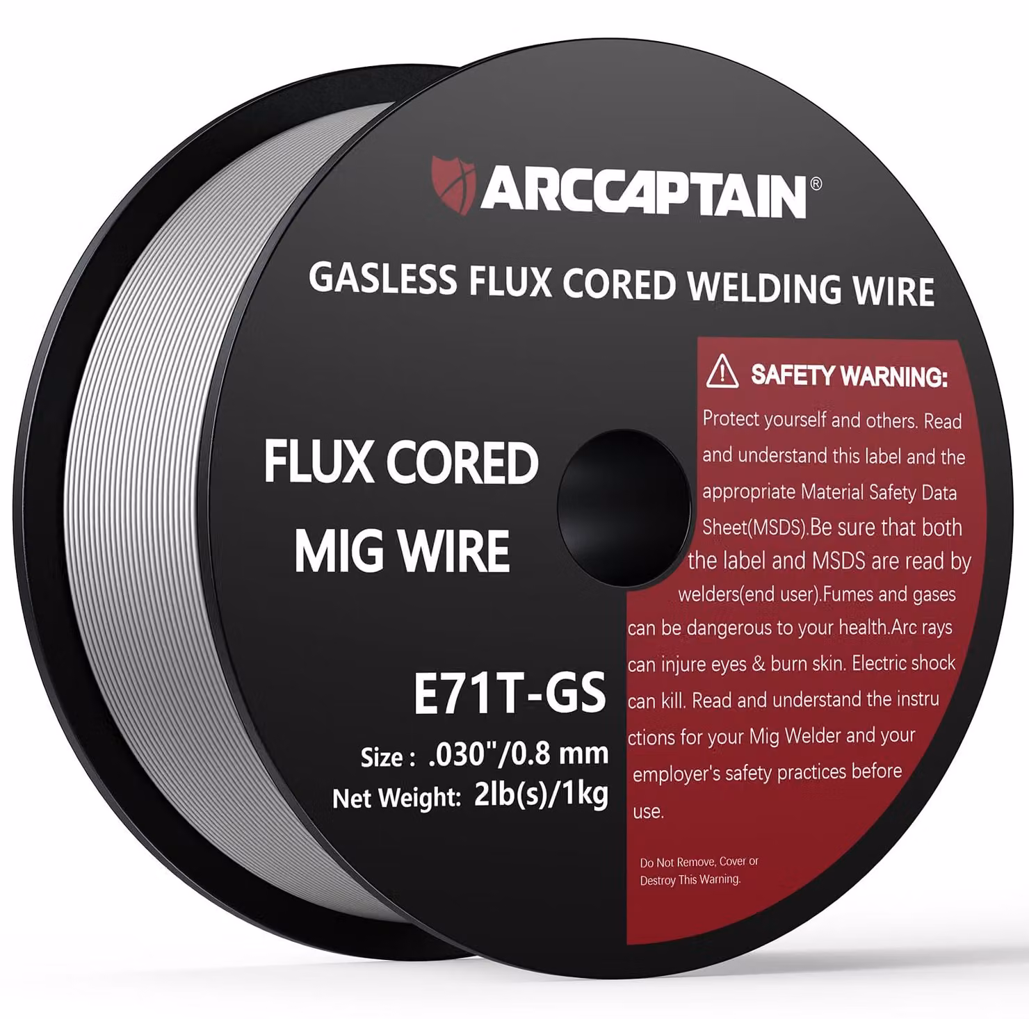 Filo di saldatura MIG E71T-GS da 0,8 mm, 1 kg, per saldatura senza gas