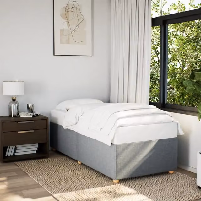 Giroletto senza materasso vidaXL in tessuto grigio chiaro, L 100 cm x P 200 cm