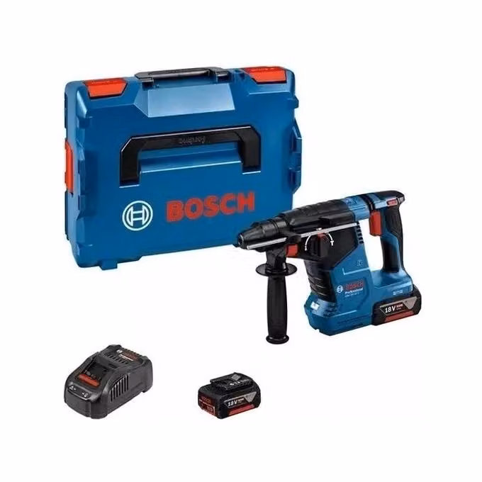 Bosch PROFESSIONAL GBH 18V-24 C Martello perforatore a batteria SDS Plus con motore brushless, 2 batterie da 5.0 Ah e tecnologia Bluetooth, colore Nero e Blu – 2