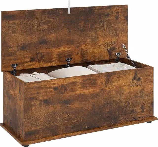 Panca Contenitore Minimal in Legno Marrone L: 120 cm, P: 40 cm, H: 40 cm – 1