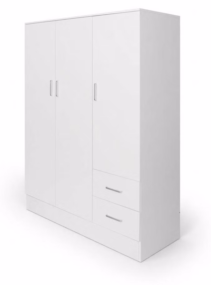 Armadio Cassetti Guardaroba Mobile Camera Ante Legno 120x50x170 cm - Colore: bianco
