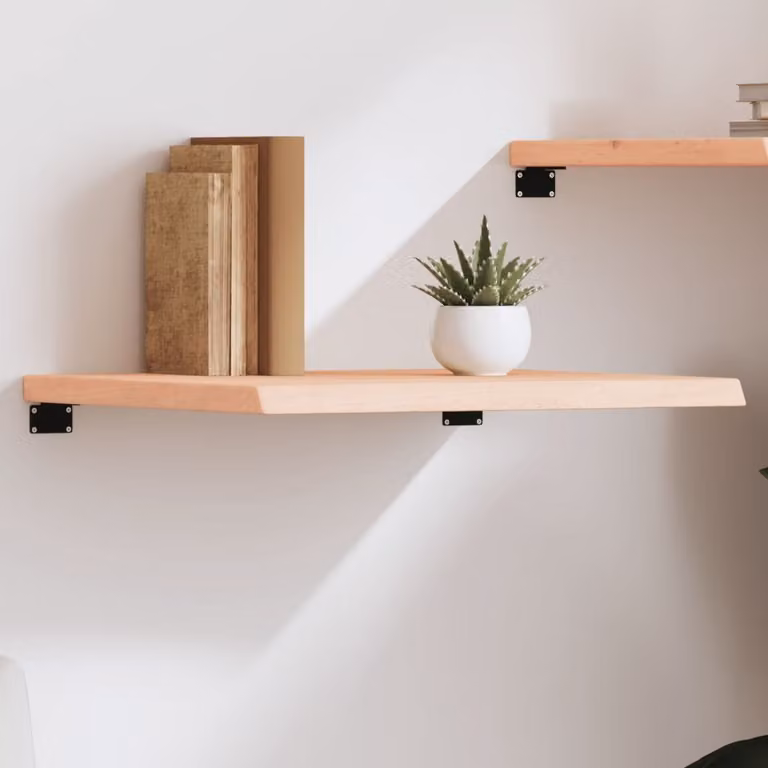 vidaXL Ripiano a Parete in Rovere Massello Non Trattato, Colore Marrone, L 60 cm x P 60 cm x H 2-4 cm