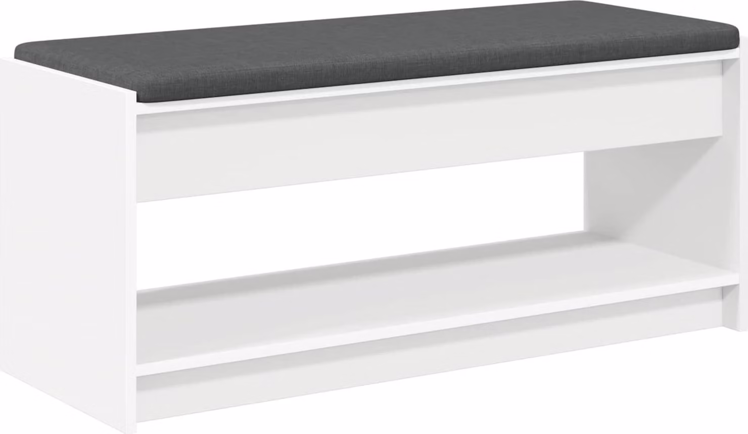 Panca per ingresso con cuscino Bianco 103 x 38 x 45 cm