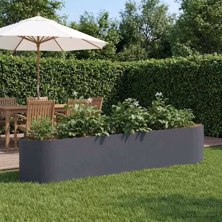 Letto rialzato da giardino vidaXL in acciaio color antracite L: 220 cm, P: 40 cm, H: 40 cm
