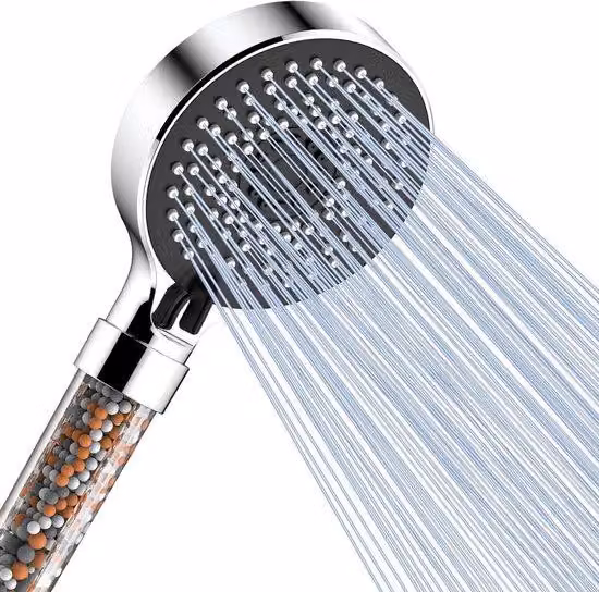 Soffione a risparmio idrico - Doccetta con filtro e 5 modalità di getto - 1 pezzo