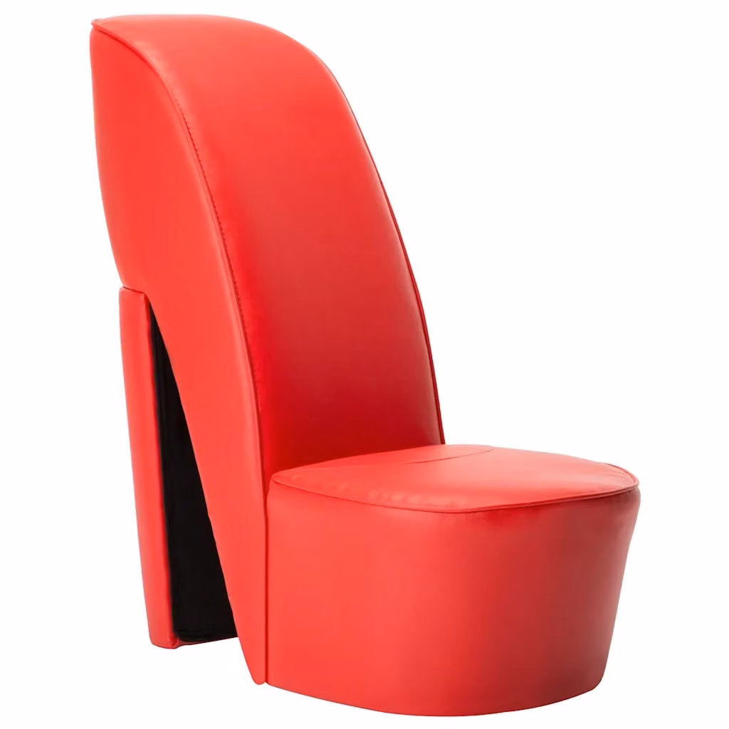 Poltrona a forma di scarpa con tacco alto in similpelle rossa vidaXL – 2
