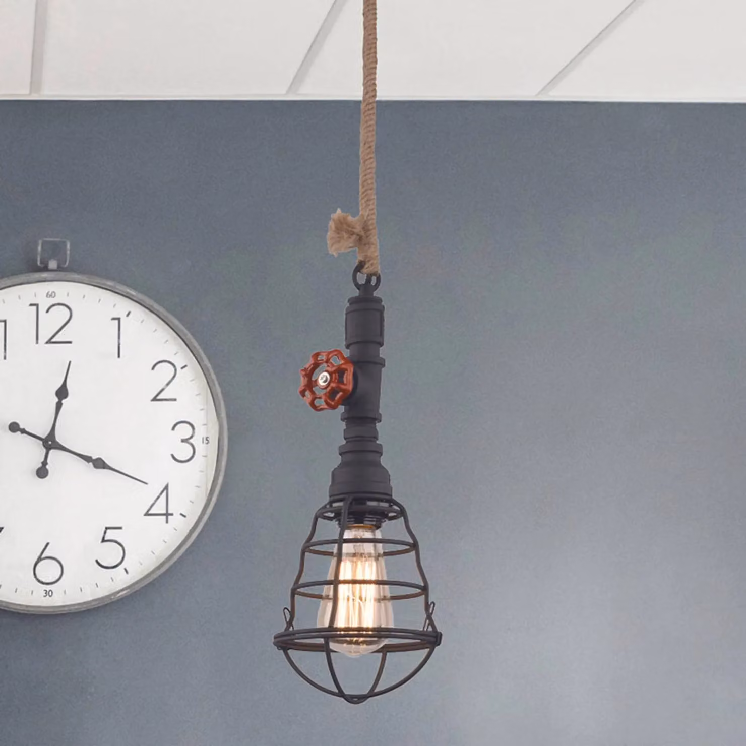 Näve Lampada a sospensione, dimmerabile, Nero, Soggiorno / Sala da pranzo, Metallo, Industriale, Lampada a sospensione