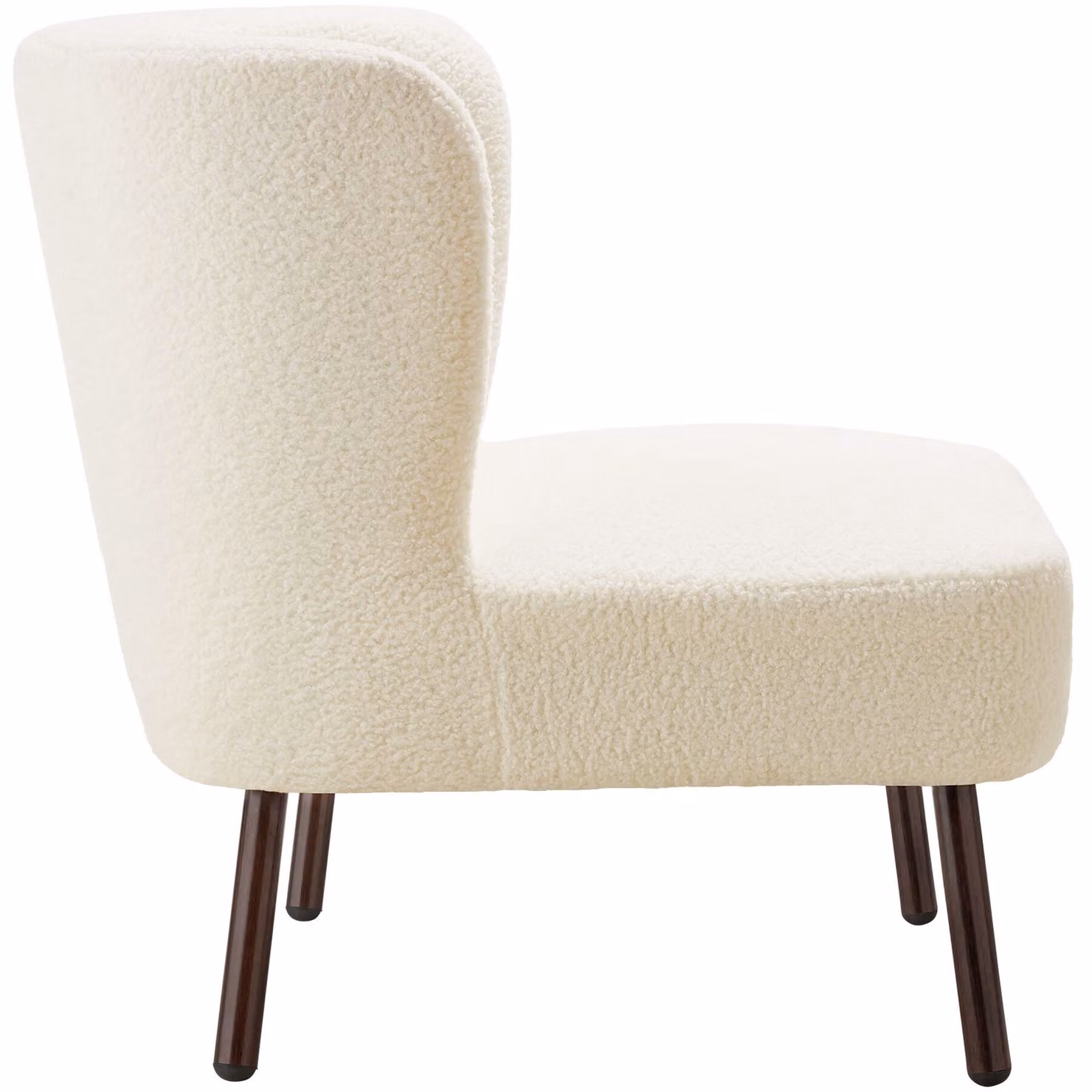 Poltrona da cocktail Teddy Robina di TecTake GmbH in bouclé bianco avorio con struttura in metallo – 3