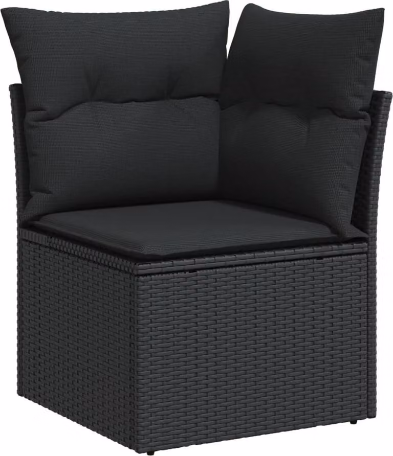 vidaXL Set di divani da giardino 5 pezzi con cuscini in polirattan nero