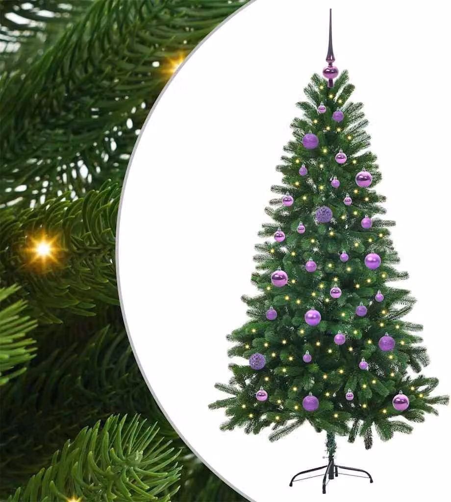 Albero di Natale con 150 LED con supporto Verde 150 cm PE