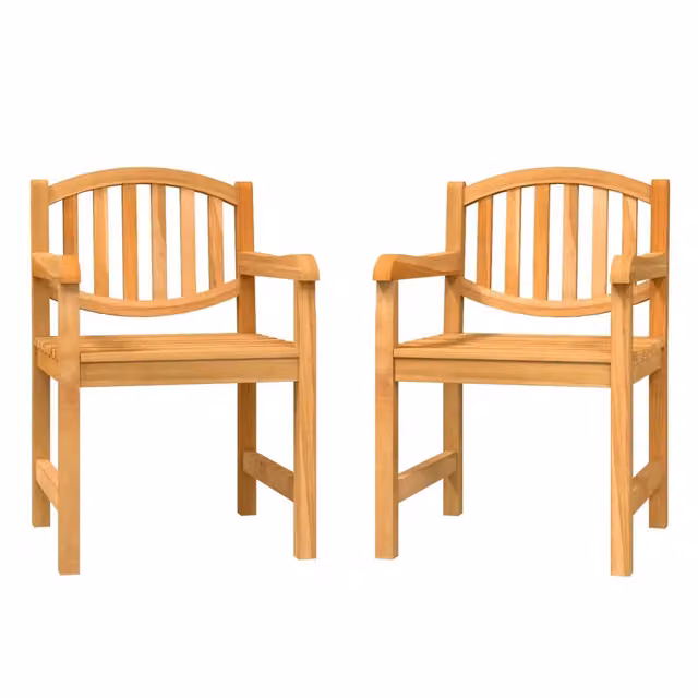 Sedie da Giardino 2 pz | Sedie da Esterno 58x59x88 cm in Legno Massello di Teak