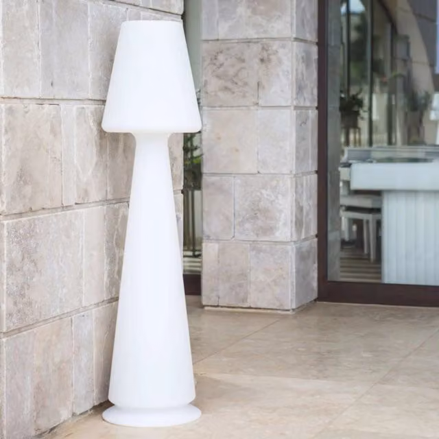 Lampada da terra LED Chloe TEKCNOPLAST bianca per giardino H 165 cm