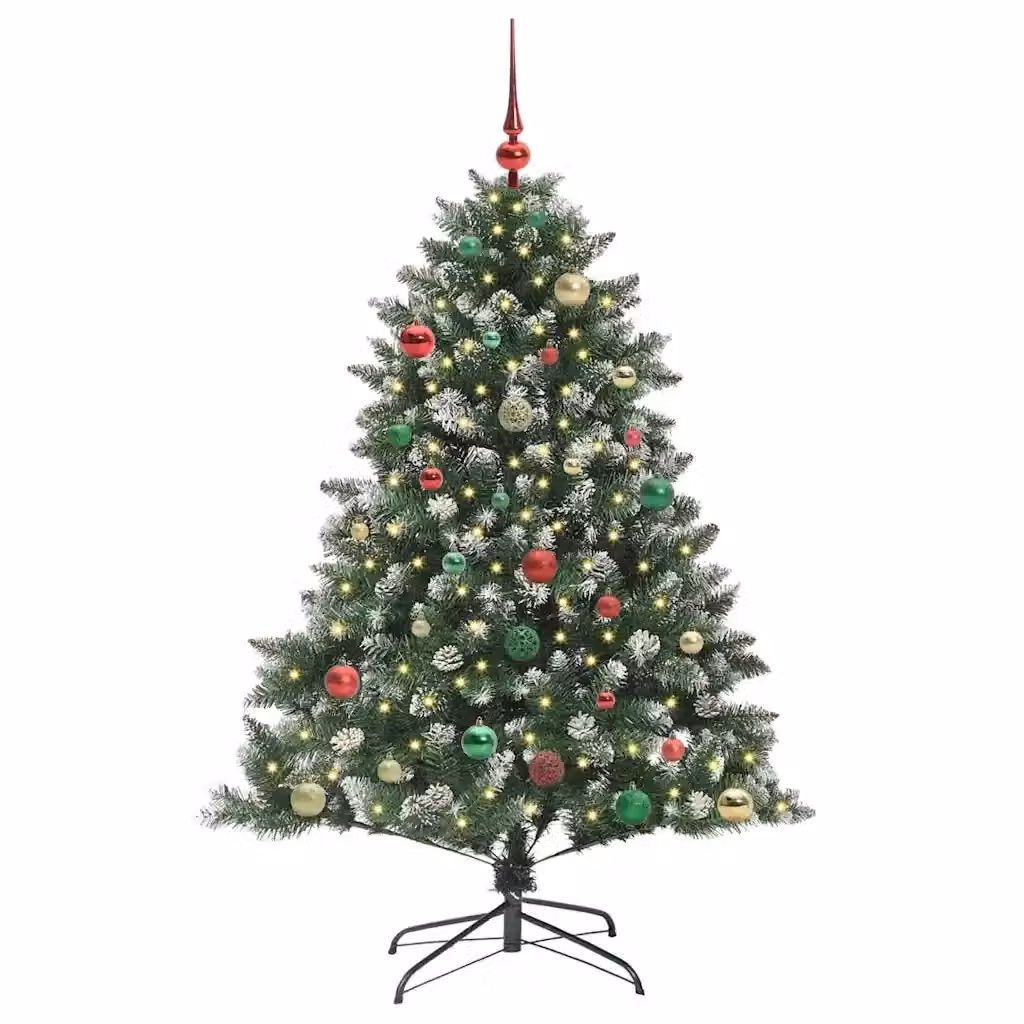 Albero di Natale artificiale verde vidaXL con 150 LED luce bianca calda, Altezza: 150 cm – 2