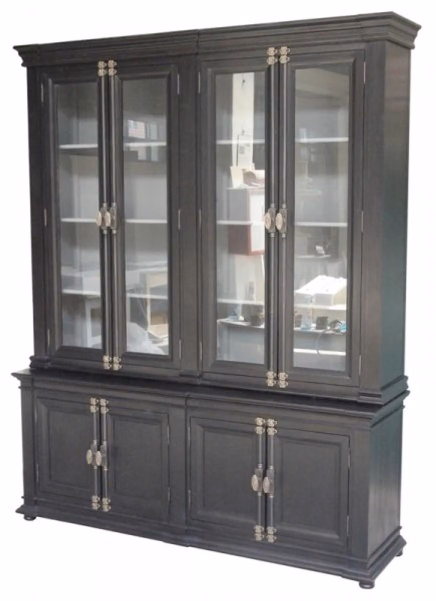 Mobiletto buffet "Casa Padrino" in stile shabby chic, grande, in legno di pino e MDF, con 4 ante, dimensioni 190 x 45/32 x 245 cm