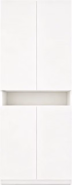 Armadio moderno a 2 ante con vano centrale illuminato a LED per camera da letto, finitura bianca opaca in MDF, L: 70 cm, P: 55 cm, H: 180 cm