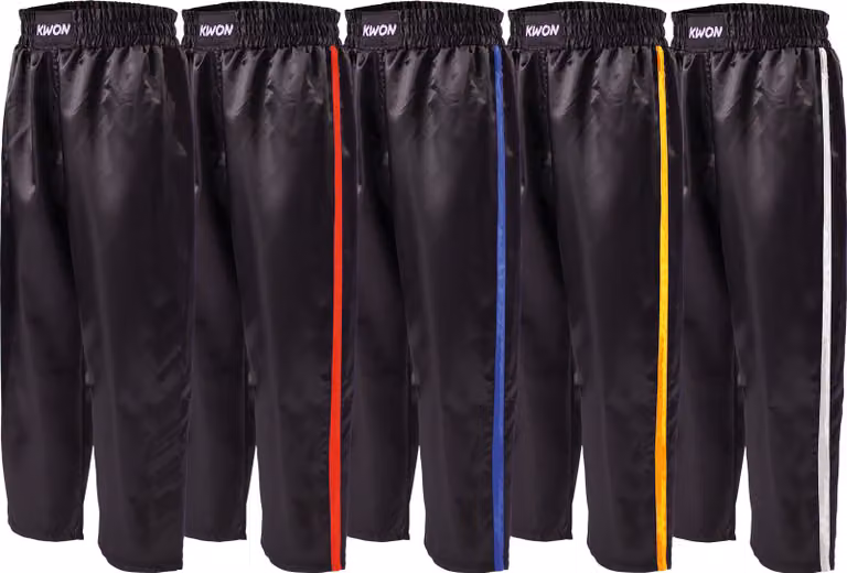 Pantaloni di raso nero/rosso 130