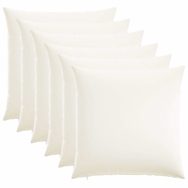 Set di 6 federe vidaXL HEERLEN bianche in poliestere, L 60 x P 60 cm