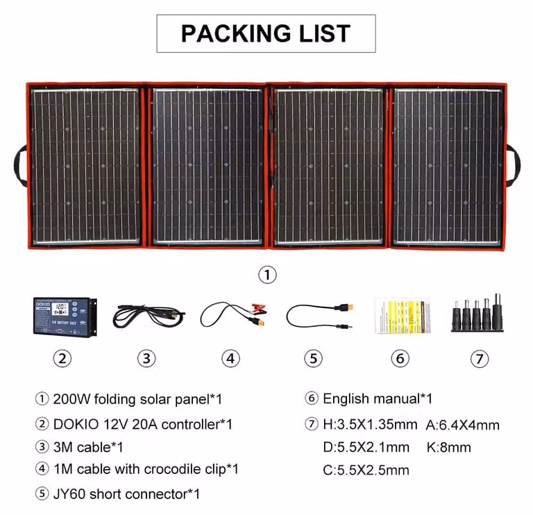 Pannello solare flessibile - Pieghevole - Portatile - Energia solare mobile - Uscita USB - Silicio monocristallino