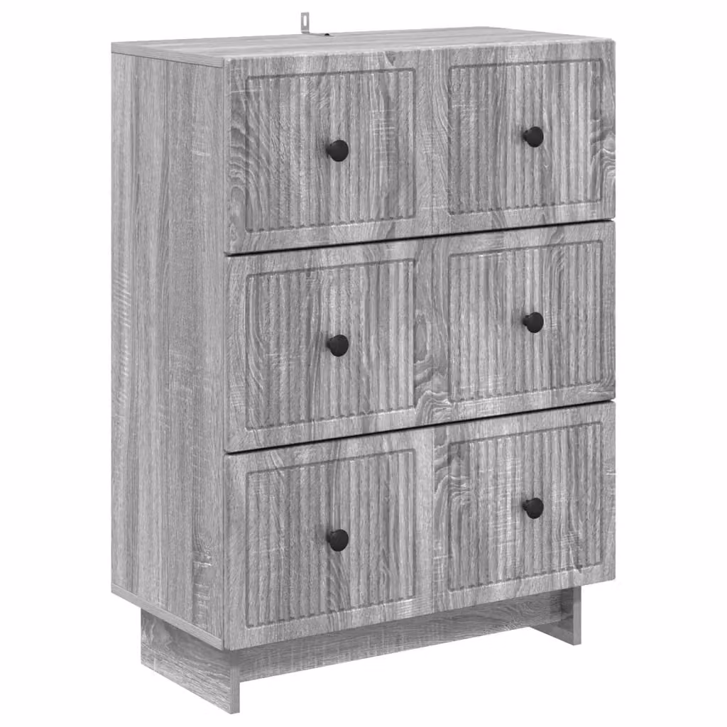 Mobile con Cassetti vidaXL in Legno MDF e Metallo Grigio L: 66 cm, P: 34,5 cm, H: 90 cm – 2