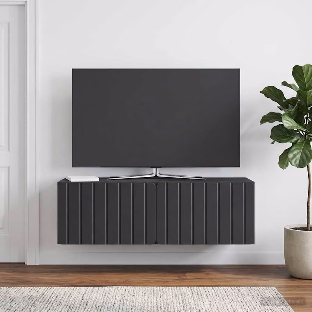 vidaXL Mobile Porta TV da Muro Moderno Nero L: 98 cm, P: 31 cm, H: 30 cm
