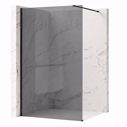 Rea Flexi - Pannello doccia grigio 100, nero
