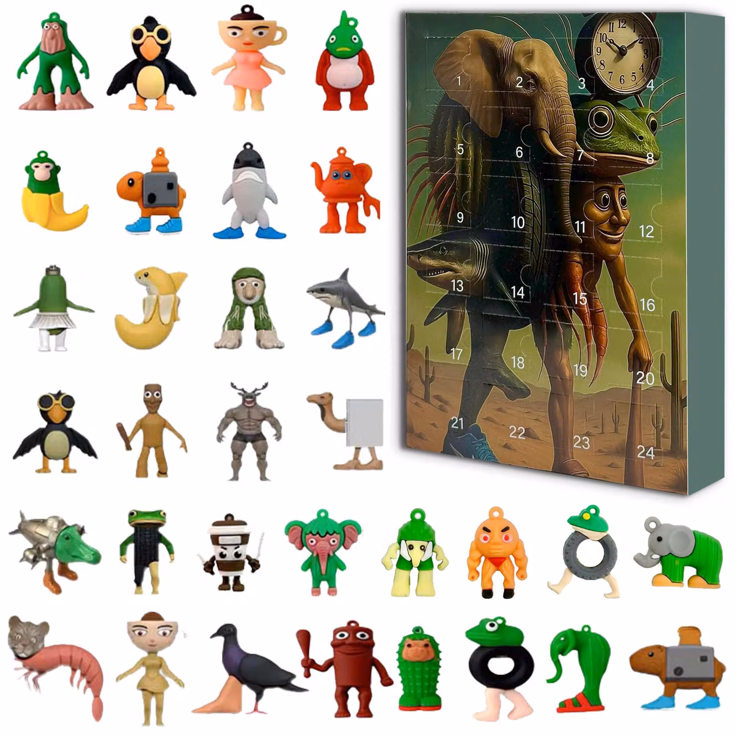 Calendario dell'Avvento da 24 pezzi, con figure mitologiche, in plastica