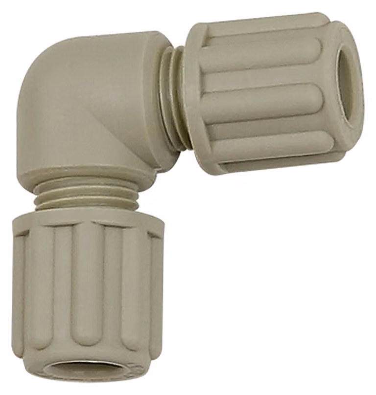 Raccordo a gomito Riegler, per tubo da 6/8 mm, PP