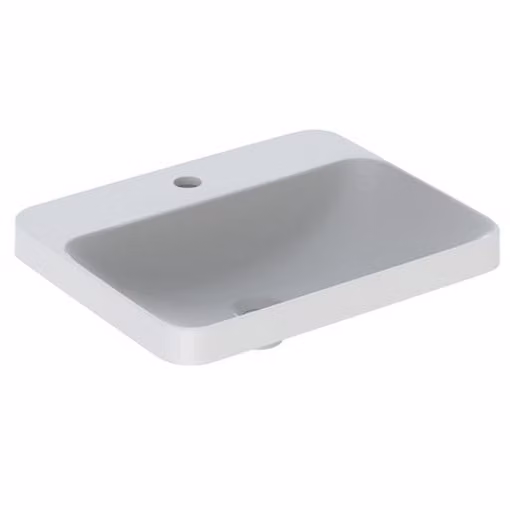 Geberit VariForm lavabo à encastrer rectangulaire, 550x450mm, avec trou pour robinet, sans trop-plein, 500.743.01.2, 500.743.01.2