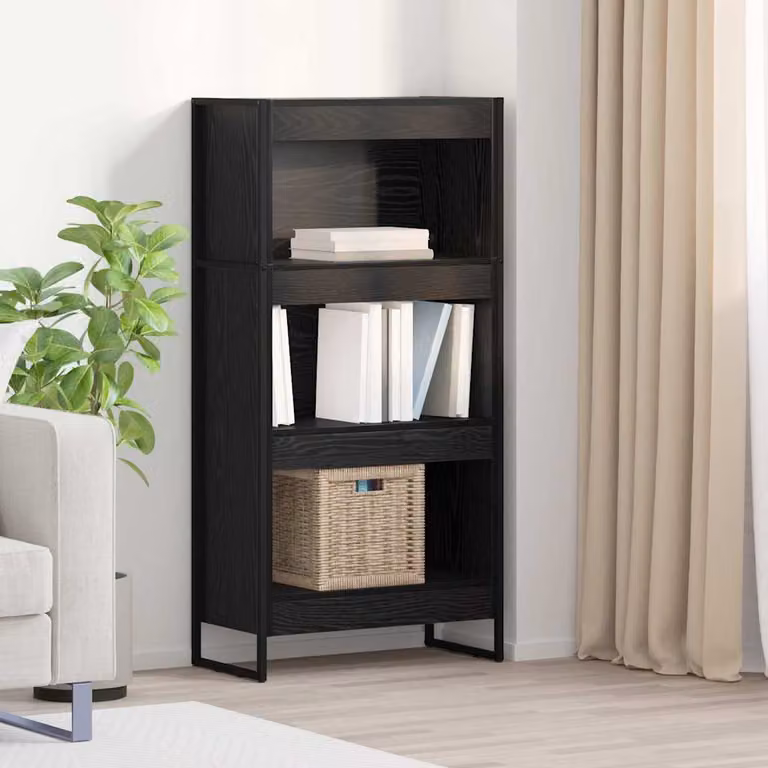 Armadio per Libri Industrial vidaXL in Legno e Metallo, Nero, L 60 cm x P 30 cm x H 121 cm