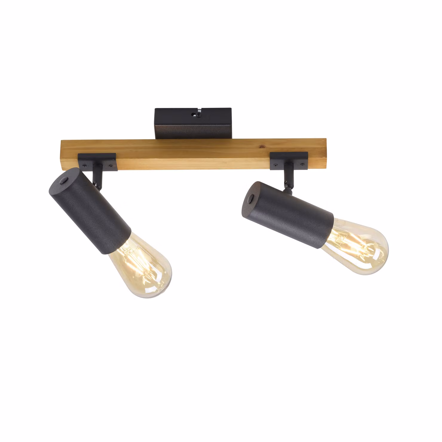 JUST LIGHT LED Plafona PILON in stile retrò, adatta per il montaggio a parete e a soffitto, teste dei faretti orientabili in altezza e in inclinazione, colore nero. Ideale per soggiorno, camera da letto, sala da pranzo, studio e corridoio.