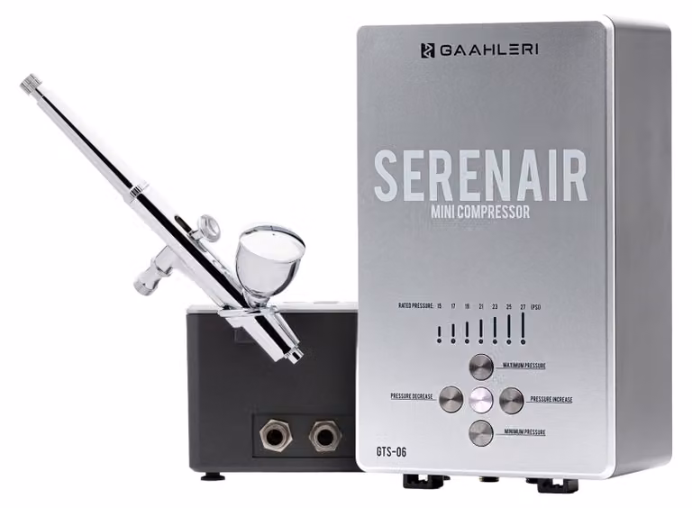 Compressore per aerografo, portatile - 220 Volt - Materiale: plastica e metallo - Ideale per hobby e aerografia