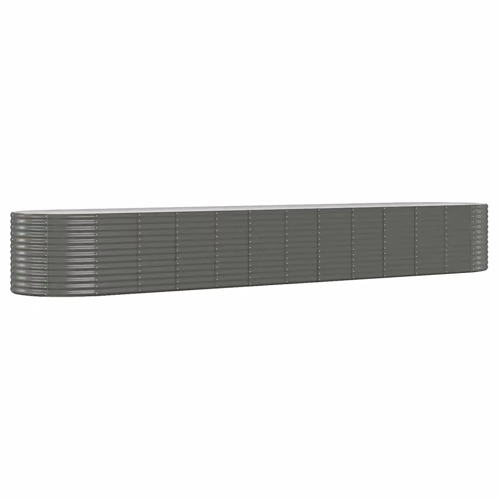 Letto rialzato da giardino vidaXL in acciaio verniciato a polvere, Grigio, L: 507 cm, P: 100 cm, H: 68 cm – 2