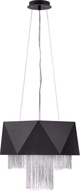 Lampadario Contemporaneo Zuma In Acciaio Nero Satinato Argento 6 Luci E27