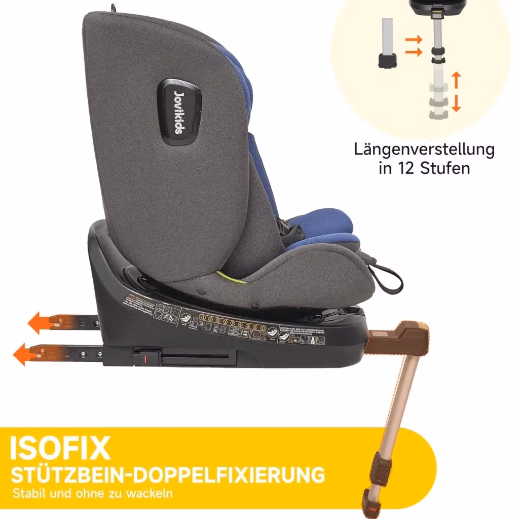 Seggiolino auto FOLYNA girevole a 360° con ISOFIX, blu, L/P/H: 53 x 46 x 63.5 cm – 2