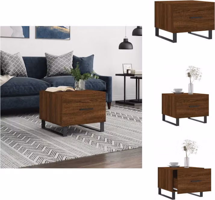 vidaXL Tavolino da caffè marrone look rovere 50x50x40 cm materiale a base di legno - Tavolini da caffè