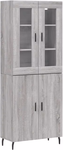 Credenza | Madia | Buffet da pranzo | Armadio da pranzo Grigio Sonoma 69,5x34x180 cm in Legno Multistrato
