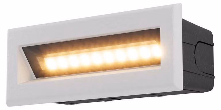 Lampada LED per scale, lampada da parete, IP65, metallo, bianco, L 13,7 cm