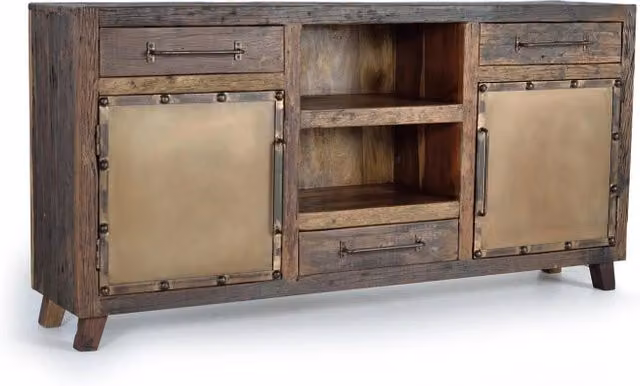 Credenza moderna Giner Y Colomer in legno e metallo marrone L: 180 cm, H: 90 cm, P: 40 cm – 1