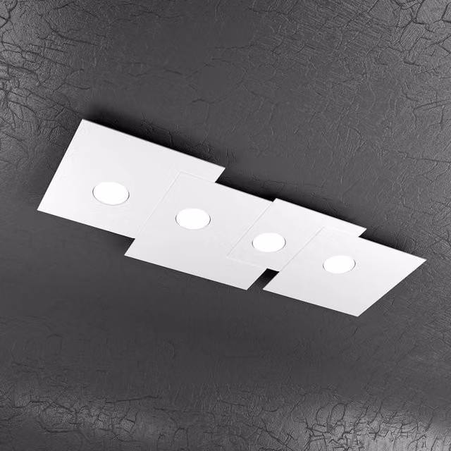 Toplight Plafoniera da soffitto rettangolare 4 luci Plate con attacco GX53, struttura colore antracite, design moderno 86x37x3cm