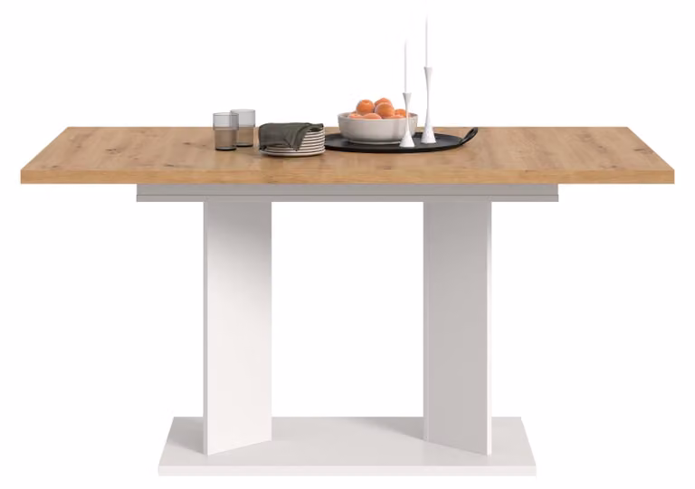 xonox.home Tavolo da pranzo Gustav bianco/ finitura rovere Artisan L/A/P: 190x76x90 cm
