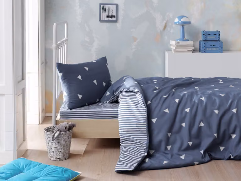 L'Essentiel Linge de Maison, Begonvilla- EPF2425, blu, bianco, copriletti, 65% cotone / 35% poliestere