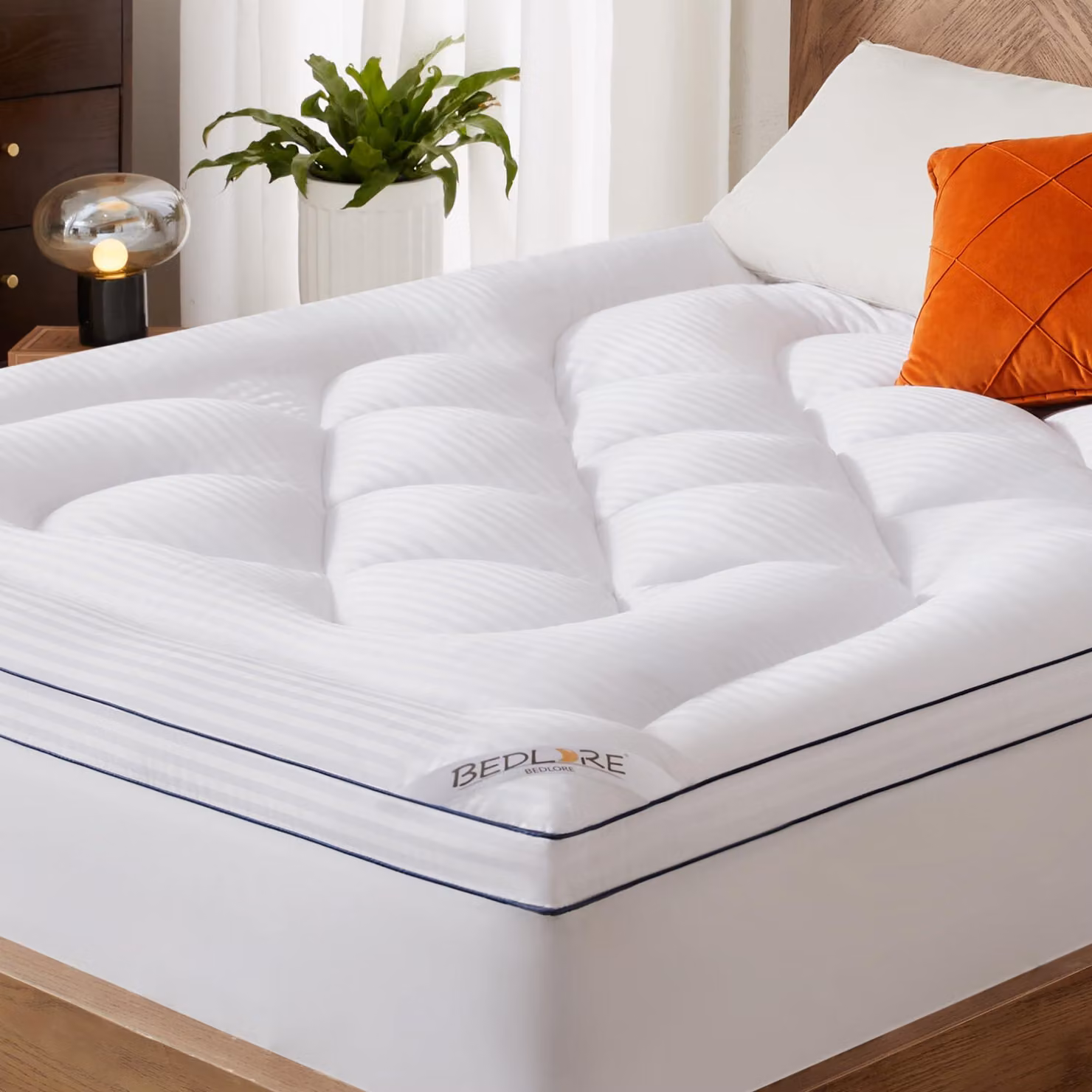 Sottiletta per materasso, 140 x 200 cm, trapuntata, per camera da letto, bianca