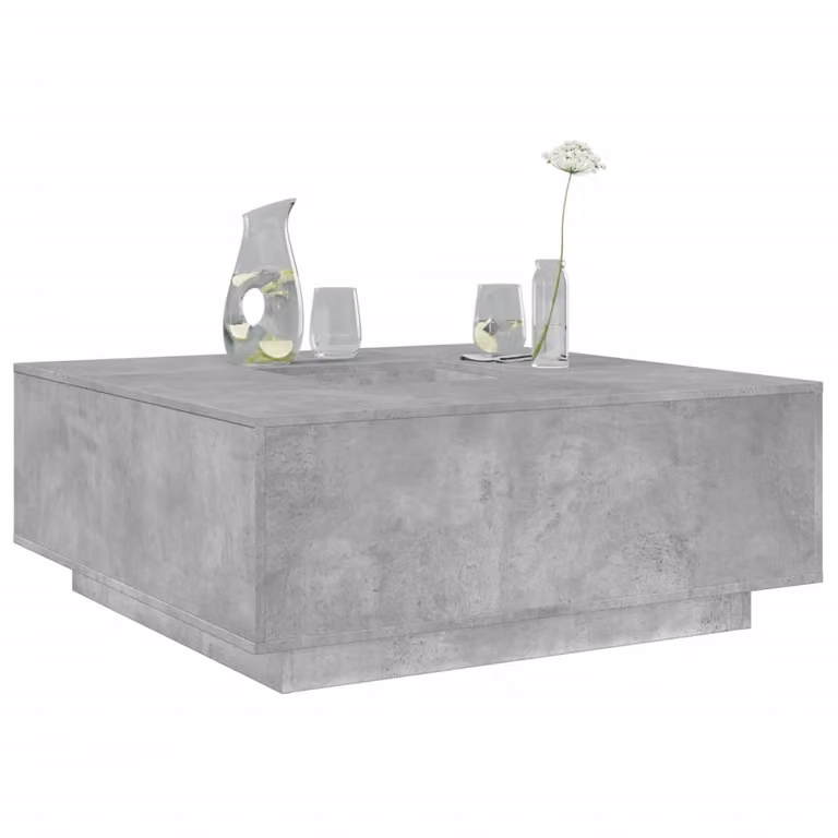 vidaXL Tavolino da Salotto Moderno Quadrato Grigio in Legno e Composito L: 100 cm, P: 100 cm, H: 40 cm