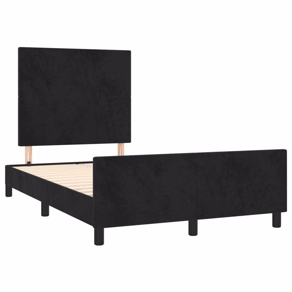 Giroletto senza Materasso Nero 120x190 cm Velluto