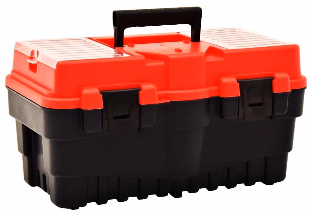 Custodia per attrezzi in plastica con scomparti portaoggetti