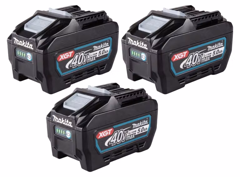 Makita 3x BL 4050 F batteria 40 V max. 5,0 Ah / 5000 mAh Li-Ion XGT ( 3x 191L47-8 ) IP64 con indicatore del livello di carica