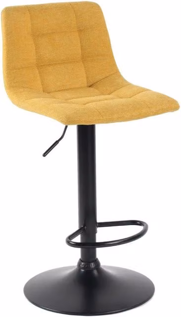 Set di 2 Sgabelli Clayton Casa Collection in Tessuto Senape e Base in Metallo Nero