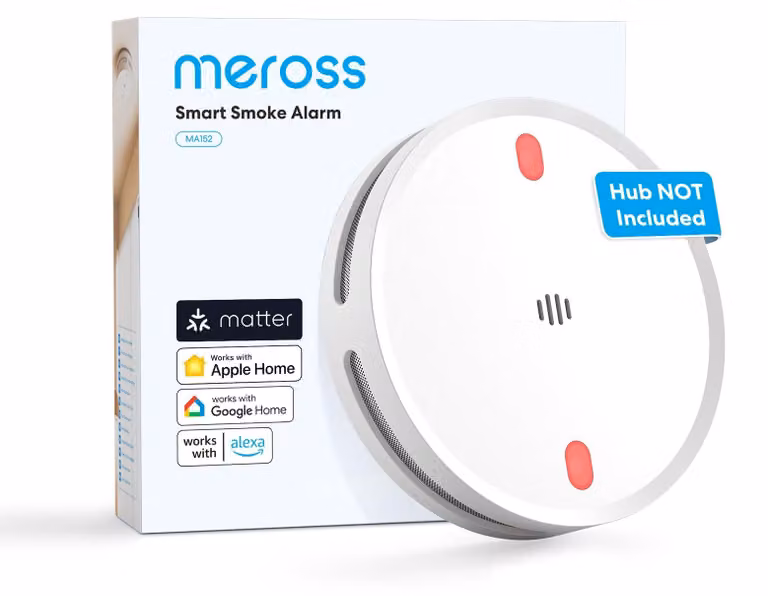 Rilevatore di fumo Wi-Fi, fotoelettrico, conforme alla norma EN14604, compatibile con Apple Home, colore bianco