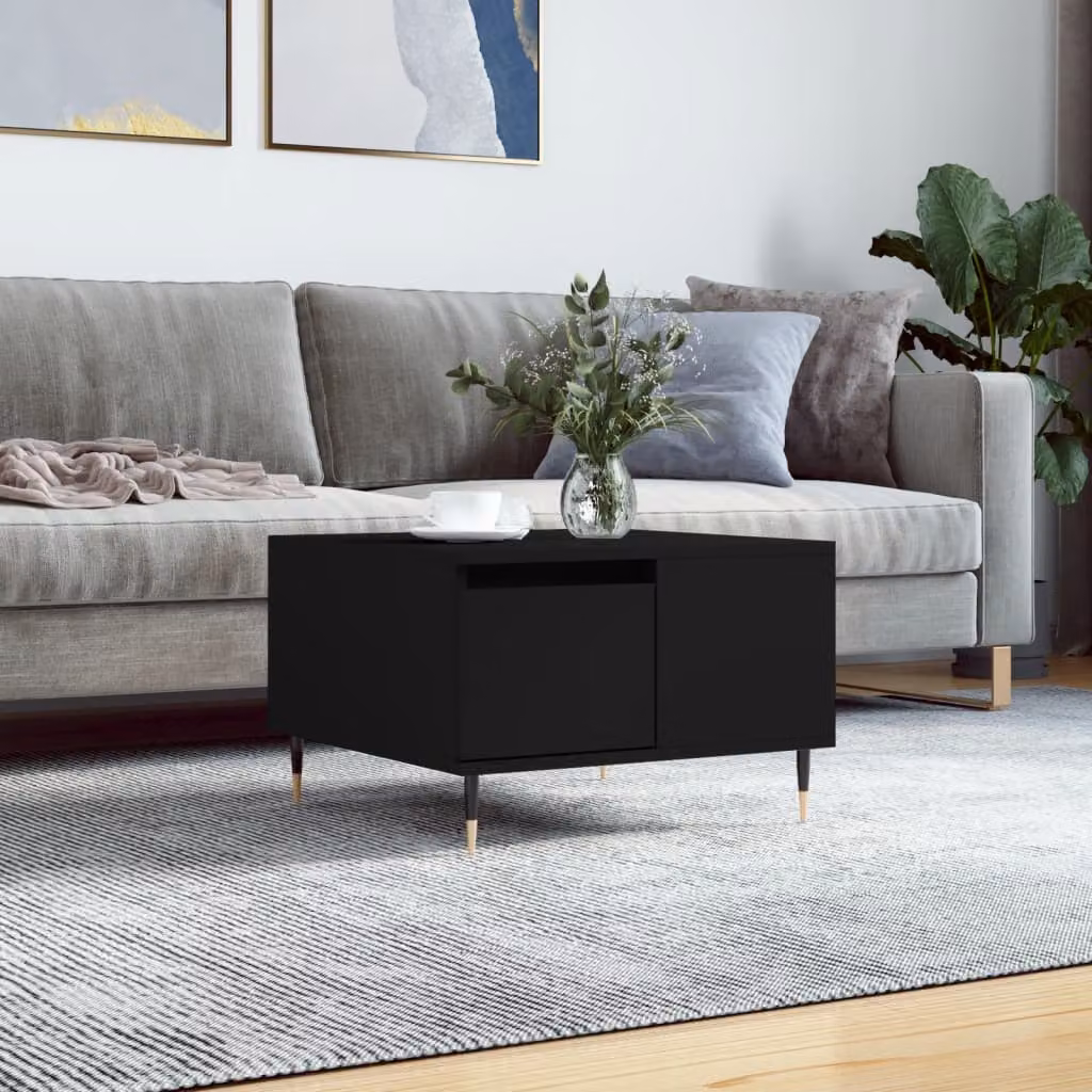 vidaXL Tavolino da Salotto Moderno Nero L/P/H: 55 x 55 x 36,5 cm