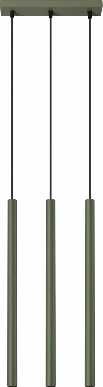 Lampada a sospensione PASTELO 3P verde oliva 3xG9 8W acciaio 104x19.5x19.5cm Sollux Lighting